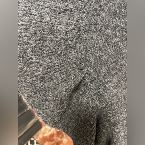 Style & Co dark gray ruffled mid length cardigan smoke free home no damage clean - Picture 2 of 5